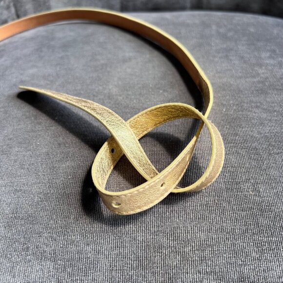 Dolce & Gabbana Tie-End Soft Skinny Belt – TG/46 – Gold - Picture 2 of 7